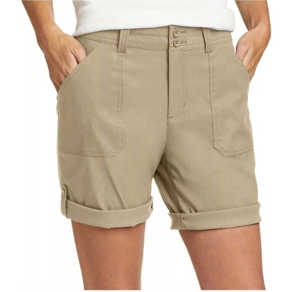 Eddie Bauer Womens Sz 6 Stretch UPF Rolled Hem Adjustable Length Bermuda Shorts - Picture 12 of 12
